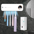 GFBEBDVToothbrush Cleaner, Electric Toothbrush Holder, Rechargeable Bathroom Wall Mounted Toothbrush Holder with Fan Drying and Timer, Holds 5 Toothbrushes and 1 Razor, Fits 99% of Toothbrushes.