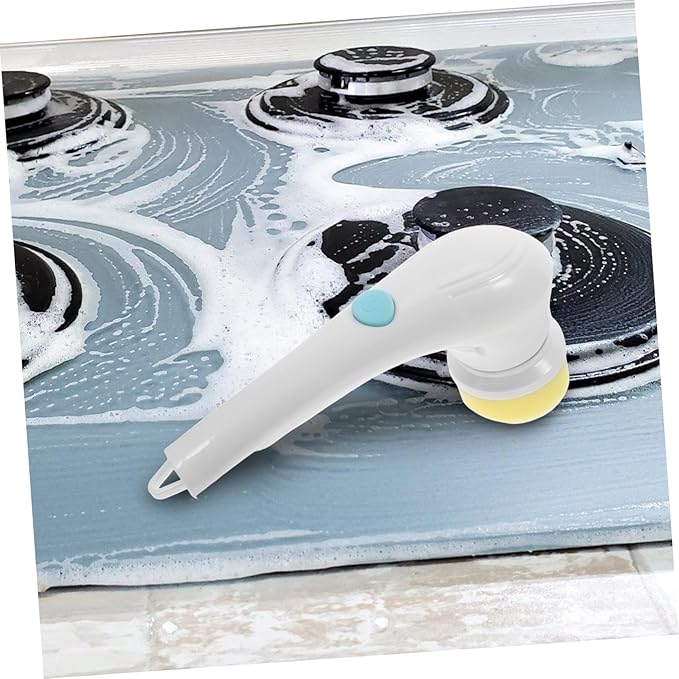 PRETYZOOM Versatile Cleaning Brushes Electric Scrubber Interchangeable Heads for Bathroom Kitchen Shower
