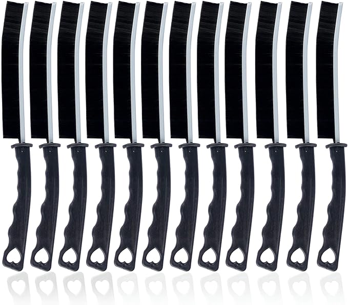 12 Pack Cleaning Brush Set - Hard Bristle Crevice Cleaning Brush - Multifunctional Gap Scrub Brush - Home Essentials for Kitchen Bathroom, Windows Faucets Grout & Car