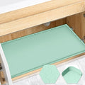 Waterproof Under Sink Mat 22" x 19", Silicone Cabinet Liner, Rubber Protector for Kitchen and Bathroom, Keeps Cabinets Clean, Dry, and Organized (Mint Green)