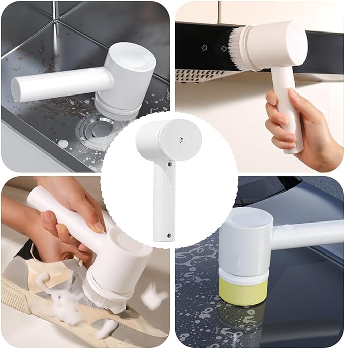 Electric Cleaning Brush,Cordless Lightweight Bathroom Brush | Electric Scrubber for Cleaning - for Bathtub Tub Toilet Sink Tile Grout Wall Floor Kitchen Car Window