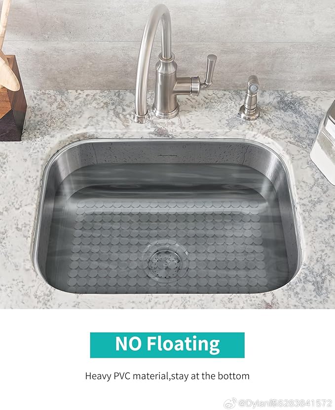 Bligli 2-Pack Kitchen Sink Mat: PVC Adjustable Sink Protector | Sink liner Pad | Dish Drying Mats, Easy to Clean & DIY Cut | 15.7 x 11.8 inch (Clear)