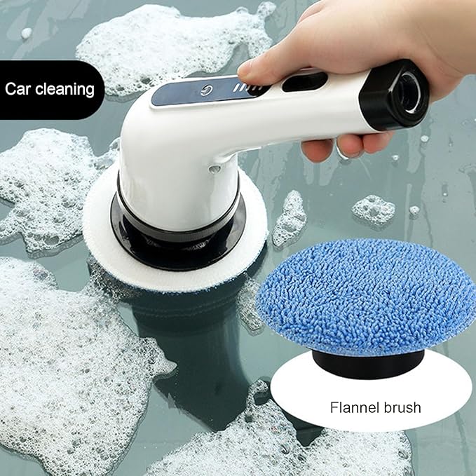 Electric Scrubber, Cordless Multifunction Retractable Handle Power with 9 Brushes, for Bathroom, Kitchen, Automotive Interior