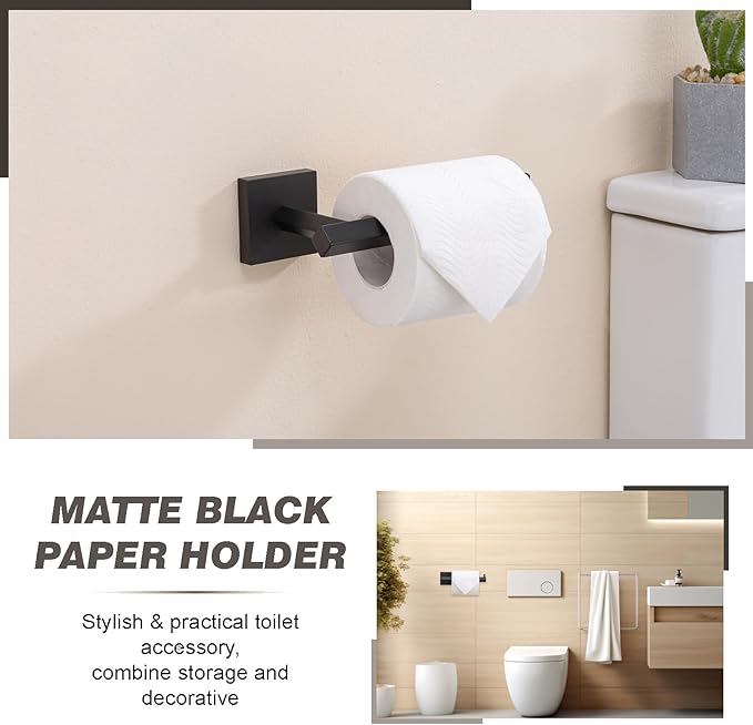 TVDEX Black Toilet Paper Holder Toilet Paper Roll Holder Bathroom Toilet Tissue Holders Wall Mount