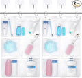 F-color Cruise Essentials 2026 - Mesh Shower Organizer Hanging with 7 Pockets for RV Gym Camping, Quick-Dry Portable Toiletry Bag with Metal Hooks for Bathroom Travel Toiletries