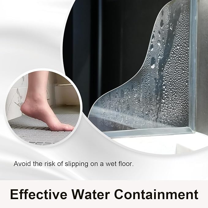 2 Pcs Shower Splash Guard kit, Easy to Install with Self-Adhesive, Large Shower Blocker for Bathtub, Kitchen Sink