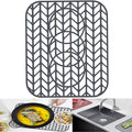 AWOKE Sink Protectors for Kitchen Sink - 13.6"x 11.6" Sink Mat - Heat-resistant Easy-clean Silicone Sink Mat - for Protection of Stainless Steel Sink with 3 Reserved Holes