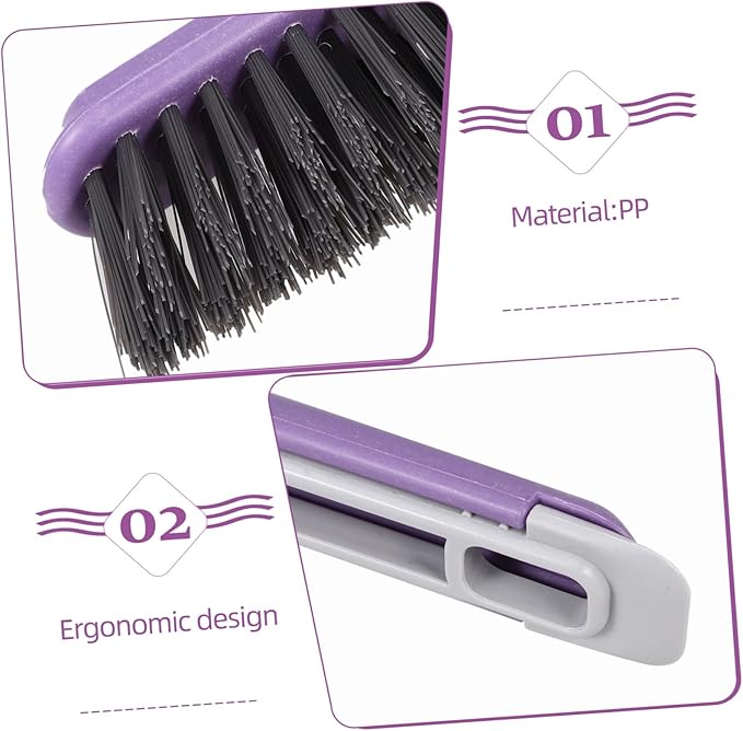 FRCOLOR Ergonomic Handle Rotating Cleaning Brush Deep Gap Scrub Brush for Window Grooves Door Jamb Countertops Sink Stove Bathroom Tile Grout Easy to Use