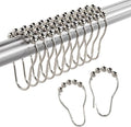 Amazer Shower Curtain Rings, Set of 12, Rust-Resistant Metal Shower Hooks Ring Shower Rings for Curtain Rolling Shower Curtain Hooks for Bathroom Shower Rod Shower Curtain Hangers, Nickel
