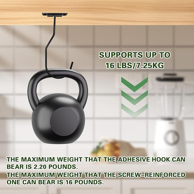 Banana Hanger Hook – Space Saving Banana Holder Hanger to Keep Bananas Fresh, Self Adhesive and Screw Banana Hook 4Pack Black