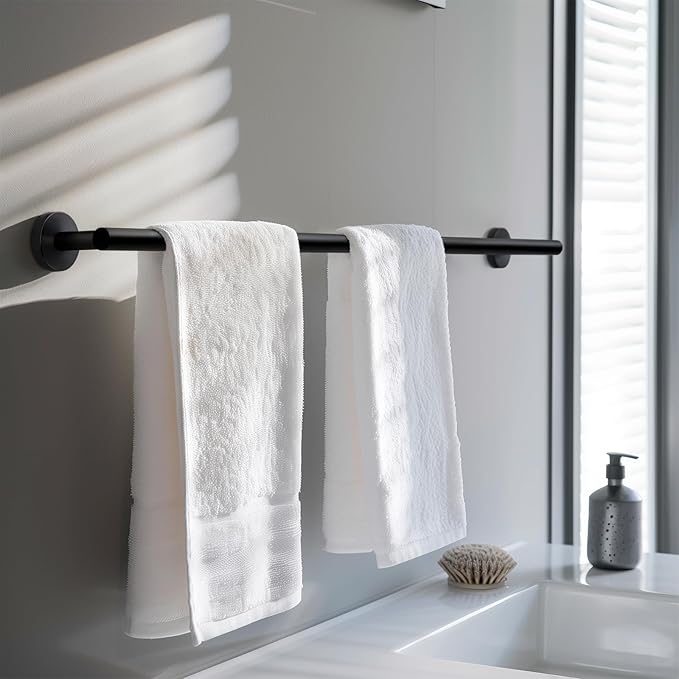 Bathroom Towel Bar, 33 Inch Towel Racks for Bathroom Wall Mounted, Heavy Duty Bathroom Towel Holder Organizer, Stainless Steel Home Towel Rod, Matte Black