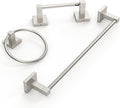 RUACQ 3 Pieces Bathroom Hardware Set, SUS 304 Stainless Steel Toilet Paper Holder, Towel Ring, 18-inch Towel Bar Set, Wall Mounted, Heavy Duty(Brushed Nickel)