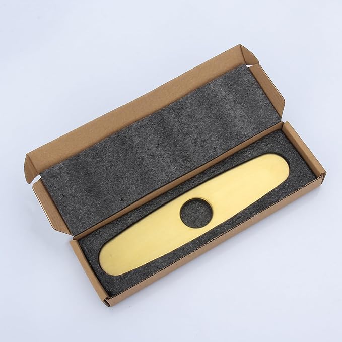 Hole Cover Deck Plate Escutcheon 10 Inch for Bathroom or Kitchen Sink Faucet Single Hole Stainless Steel Brushed Gold Faucet Deck Plate