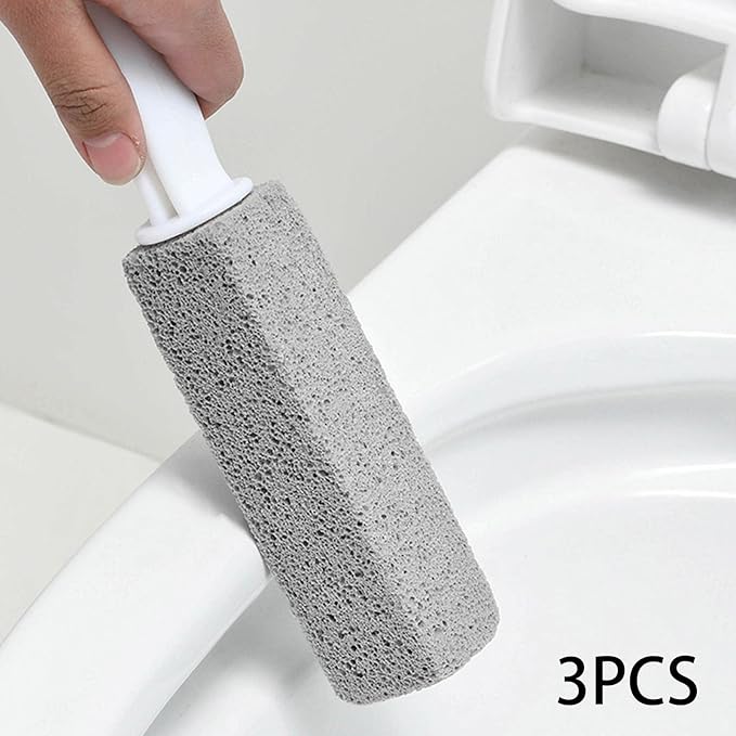 Pumice Toilet Brush, Hard Watermark Remover Cleaning Stone, Suitable for Tile Grout Rust Grill Toilet Bowls (3pcs)