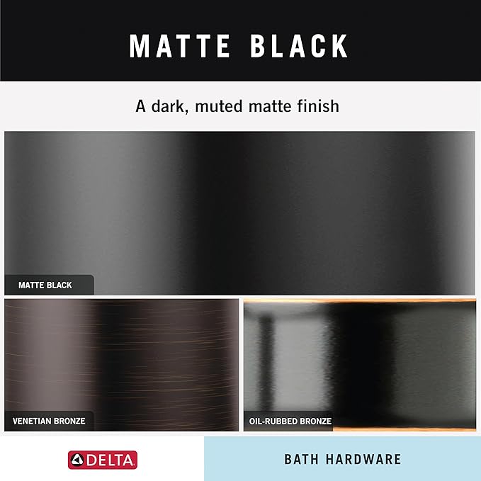 DELTA FAUCET 78955-BL Tetra Pivot Arm Toilet Paper Holder Bath Hardware Accessory in Matte Black