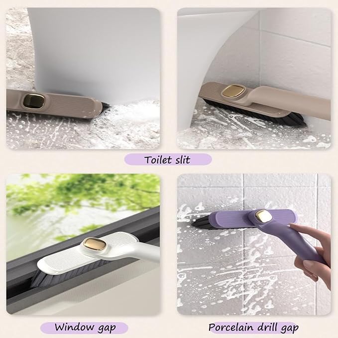 Crevice Cleaning Tool Kit-Including 2Pcs Grout Cleaner Brush,Clear Spray Bottle,Hard Bristle Crevice Cleaning Brush Suitable Bathroom Kitchen Toilet,Wall Sink Floor Cleaning Crevice Cleaning Brush
