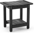 LUE BONA HDPS Shower Benches for Inside Shower, Black Shower Stool for Shaving Legs with Shelf, Waterproof Shower Chair Seat for Spa Bathroom, Weather Resistant/Non-Slip/Handles/Indoor or Outdoor Use