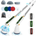 Electric Spin Scrubber, Quiet Cordless Power Scrubber, Electric Cleaning Brush with 8 Replaceable Heads, Adjustable Extendable Pole, Shower Scrubber with Long Handle for Bathroom
