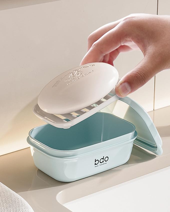 Travel Soap Case, Leakproof Soap Container with Lid, Portable Bar Soap Holder for Traveling, Soap Dishes for Bathroom, Shower, Gym, School, Camping, Vacation, Outdoor