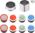 iFealClear 8 Pack Faucet Aerator, Kitchen Sink Faucet Aerator Adapter with Solid Brass Shell, Male and Female Thread Water Conserve Filter with Gasket for Bathroom, Chrome