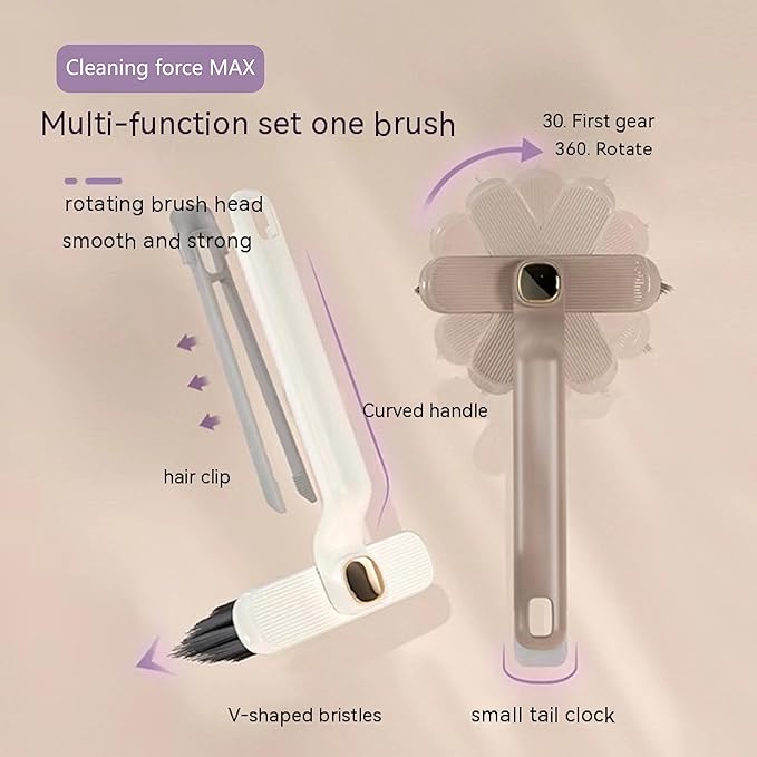 Multi-Function Rotating Crevice Cleaning Brush Ideal for bathrooms and Kitchens Great for windowsills and Corners Comes in a Set of 2 Includes a Free Slit Brush and Three Hooks