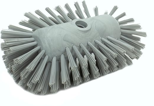 SPARTA Tank and Kettle Scrub Brush Heavy-Duty Tile Brush, Color-Coded and Handle Compatible (Sold Separately) for Optimal Access In Spacious Containers, Plastic, 5.5 X 9.5 Inches, Gray