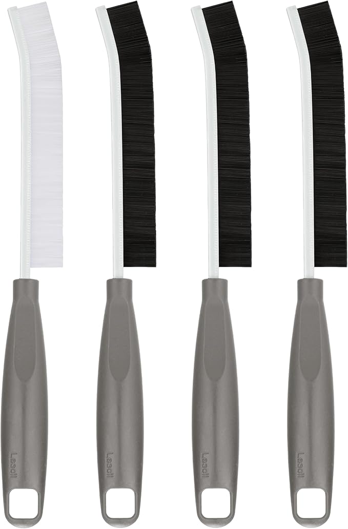 4Pcs Crevice Cleaning Brush, Lescli Hard Bristle Multi-Purpose Cleaning Tools, 2025 New Ergonomic Left Hand Handle Design Gap Grout Cleaneing Brush for Household Use Kitchen Bathroom Toilet Window