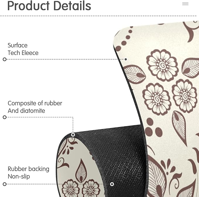 Kitchen Faucet Absorbing Mat Sink Splash Guard Behind Faucet Drip Catcher for Bathroom RV Bar 14.7x5.4in 1PCS Arabesque