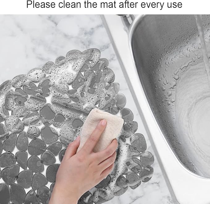 Kitchen Sink Protector Mats, Kitchen Sink Mats, Adjustable Pebble, Grey