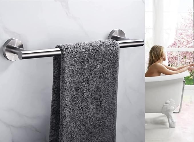 16 Inch Towel Bar for Bathroom 9/12/16/24/28/33 Inch Kitchen Hand Towel Holder Brushed Nickel SUS304 Stainless Steel RUSTPROOF Wall Mount Towel Rod (1, Brushed Nickel, 16 Inch)