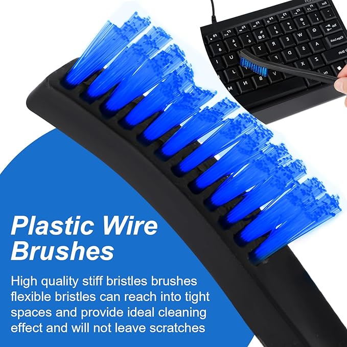 JIEYAO 10pcs Double-Ended Mini Detailing Brushes, All Purpose Small to Large Cleaning Brush Set, Stiff Bristles for Kitchen Sink Gaps Corners (Blue)