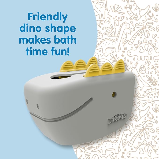 Dr. Brown’s CleanUp Dino-Soft Baby Bath Spout Cover, Soft and Safe on Tub Faucet, Toddler Bathtub Safety for Kids, BPA Free, Certified Plastic Neutral