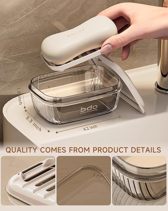 Travel Soap Case, Leakproof Soap Container with Lid, Portable Bar Soap Holder for Traveling, Transparently Soap Dishes for Bathroom, Shower, Gym, School, Camping, Vacation, Outdoor