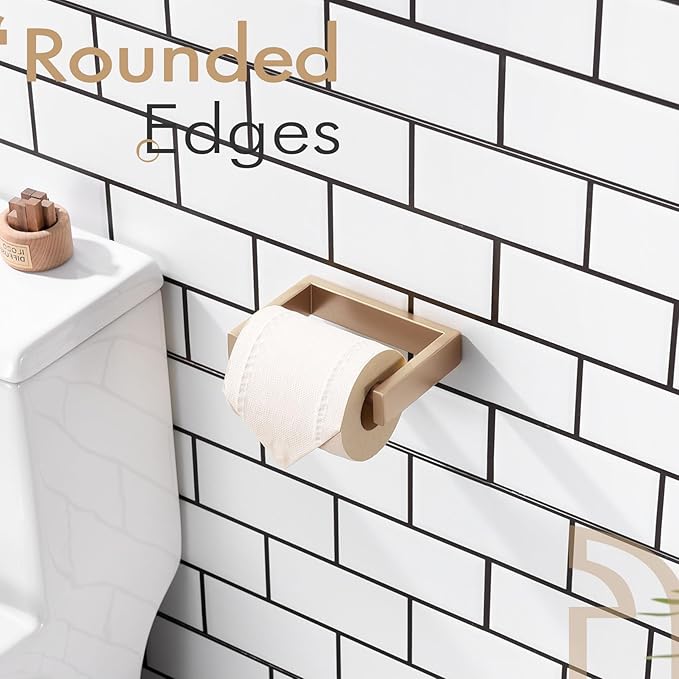 KOKOSIRI Toilet Paper Holder Spring Loaded Bathroom Toilet Roll Holder Wall Mount Champagne Bronze Stainless Steel B2011CPG