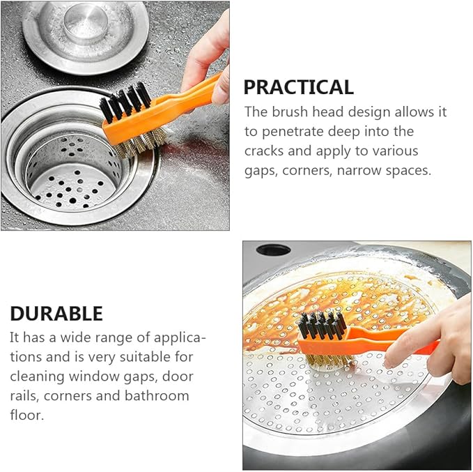 2pcs Multipurpose Window Groove Cleaning Brush Stiff Bristles for Bathroom Floor and Tile Grout Deep Crevice Home Cleaning