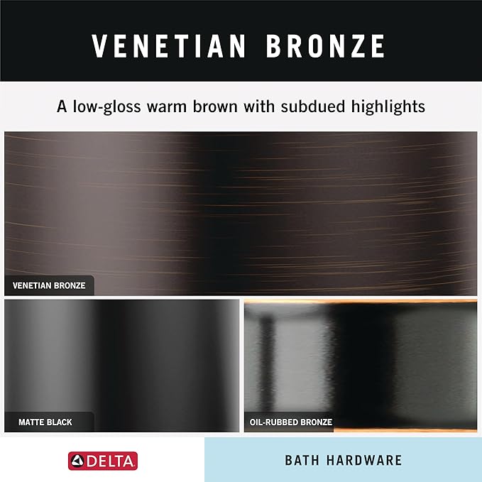 Delta Linden (1-Pack) Hand Towel Holder Venetian Bronze Towel Racks for Bathroom Wall Round Towel Ring Holder for Bath Towel Hanger for Kitchen, Bathroom Accessories 79446-RB