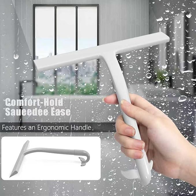 Household Window Mirror Squeegee - All Purpose Swiper, 1 Rubber Edge Glider for Wet Walls, Non Slip Water Remover for Polished Stone, Utility Gear, Deicing Wand for Windscreens and Ledges