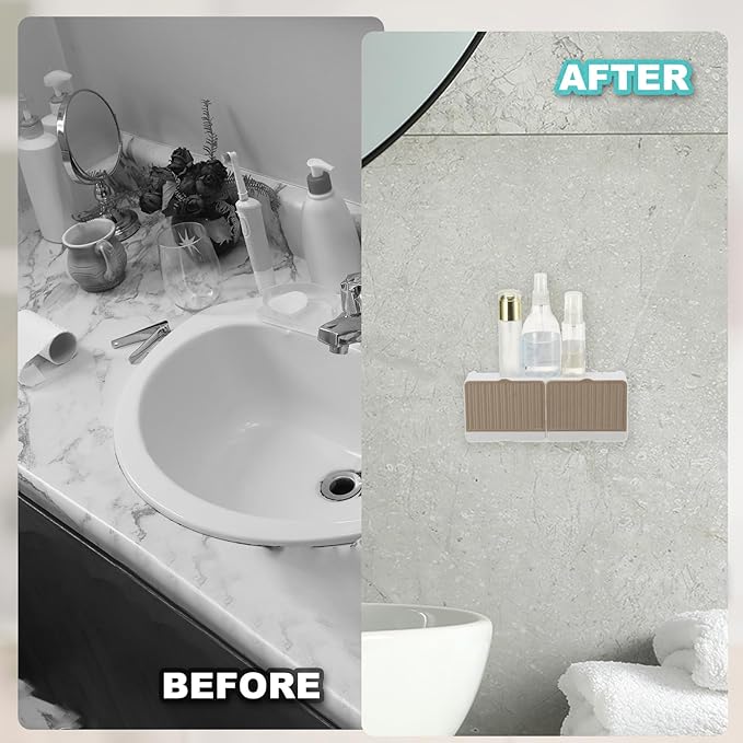 uxcell Soap Holder, 10 x 3.94 x 2 Inches Double Grid Wall Mounted No Drill Soap Dish for Shower, Bathroom & Kitchen - Self Draining Design Keeps Soap Dry (Gray)