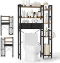 Housolution Over The Toilet Storage with 2 Drawers, 7 Tier Over Toilet Bathroom Organizer with Height Adjustable Shelves and Hooks, Space Saver Above Toilet, Black+Brown