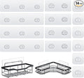 14 Pack Shower Caddy Adhesive Replacement, Strong Adhesive Hooks, Waterproof Shower Adhesive Strips, No Drilling, for Bathroom Storage Shelves and Kitchen Racks