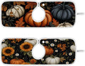 2 PCS Kitchen Sink Splash Guard 14.9 Inch Faucet Mat for Kitchen Sink Bathroom Sink Faucet Absorbing Drip Drain Mat Pad Microfiber Soft Washable Black Autumn Pumpkins Flowers Maples