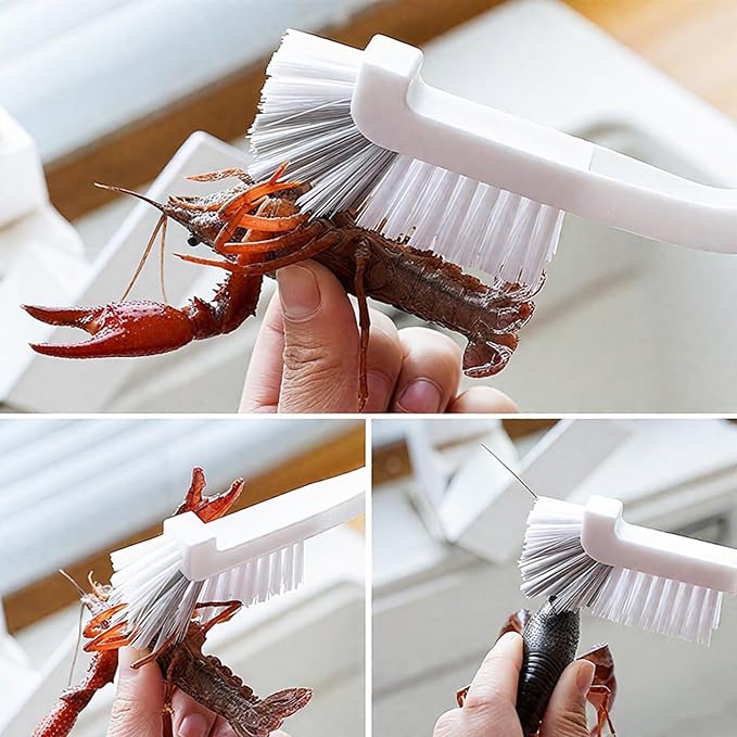 Bestac Cleaning Brushes, for Sink, Bathroom & Kitchen Corners - Compact Design with Ergonomic Handle for Grout and Window Track Cleaning. (2)