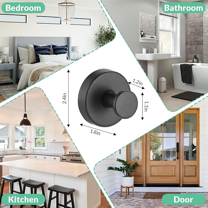 Eyesoul Hold No-Drill Hook Stainless Steel Waterproof Suction Cup Hooks for Shower Bathroom Kitchens Hanging Towels Suction Cup Hooks