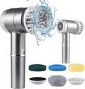 Decdeal Electric Cleaning Brush Set, Cordless Electric Spin Scrubber Waterproof 3 Speeds Digital Display Handheld Scrubber with 5 Brush Heads Ideal