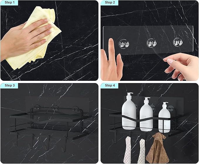 14PCS Shower Caddy Adhesive Replacement,Shower Shelves Adhesive Strip Pad Shower Organizer Sticker Replacement Bathroom Heavy Duty Strong Sticky Wall Adhesive No Drilling Strong Transparent Adhesive