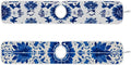2 PCS Kitchen Sink Splash Guard 30 Inch Faucet Mat for Kitchen Sink Bathroom Sink Faucet Absorbing Drip Drain Mat Pad Microfiber Soft Washable Floral Blue and White Tile