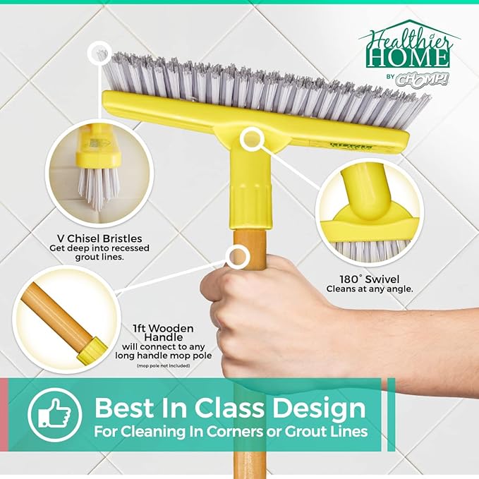 CHOMP! Grout Cleaner Bundle, Includes Grout Brush, Refreshes Grout and Removes Stains on Tile Floors and Bathroom Walls & Kitchens (3 Pack Set)