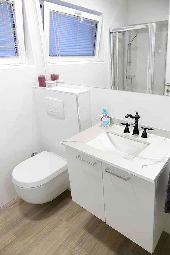 MSI Calacatta Nowy Vanity Top with Under Mount Rectangle Ceramic Sinks, Engineered Marble Stone, 4" CC Faucet Holes, 37"X22"