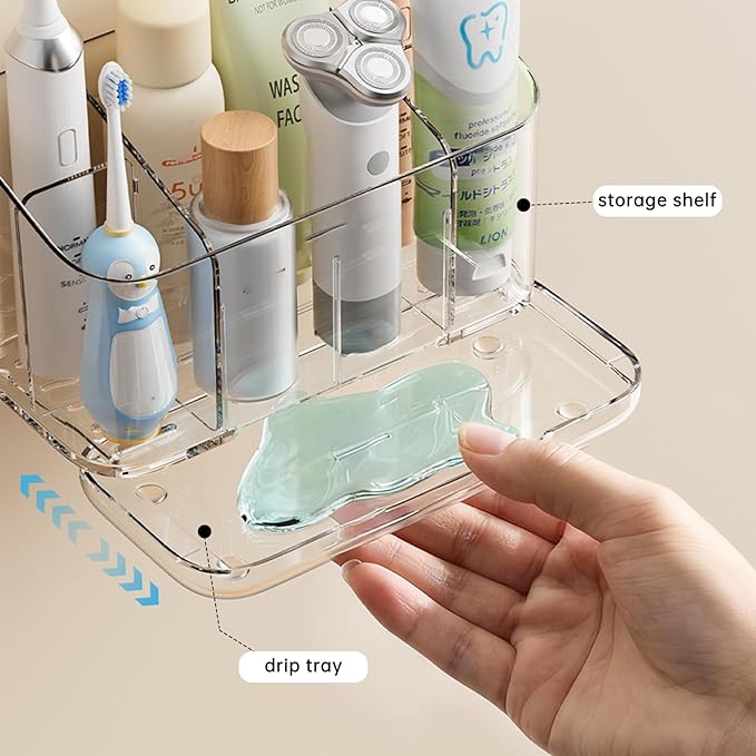 Electric Toothbrush Holder，Toothbrush and Toothpaste Holder for Bathroom,5 Slots Toothbrush Organizer with Adjustable Dividers for Bathroom/Kitchen/Office/Kids
