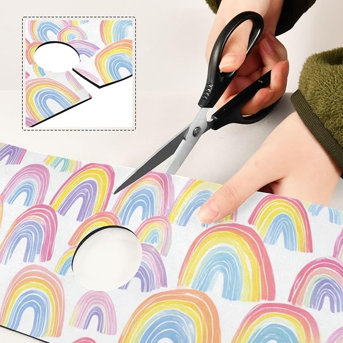 Kitchen Sink Splash Guard 1 PC 14.7 Inch Sink Faucet Mat Splash Guard for Bathroom Countertop Water Absorbent Foldable Cuttable Soft Washable Gradient Cute Rainbows